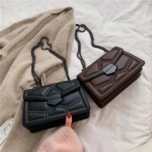 Load image into Gallery viewer, Delighted Black PU Leather Crossbody Chain Bags For Women And Girls Simple Fashionable Shoulder Small Handbags
