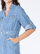 Load image into Gallery viewer, Denim Collar V-Veck Dress
