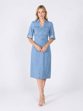 Load image into Gallery viewer, Denim Collar V-Veck Dress
