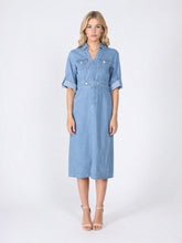 Load image into Gallery viewer, Denim Collar V-Veck Dress
