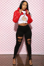 Load image into Gallery viewer, Denim Pencil Pants Slim Long Trousers Ripped Hole Stretch Feet Pants Female
