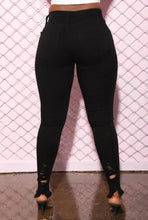 Load image into Gallery viewer, Denim Pencil Pants Slim Long Trousers Ripped Hole Stretch Feet Pants Female

