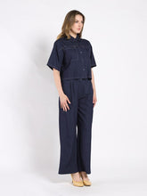 Load image into Gallery viewer, Denim Short Sleeved Button-Down Top
