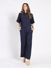 Load image into Gallery viewer, Denim Short Sleeved Button-Down Top
