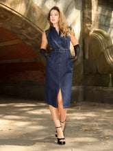 Load image into Gallery viewer, Denim sleeveless dress
