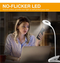 Load image into Gallery viewer, Desk Lamp Touch Clip Study Light Gooseneck Desktop USB Rechargeable Bedroom Lamp Bedside Bedside Desk Clip-on Table Lamp Decorative Table Lamp Cute Study Lamps for Bedroom Décor
