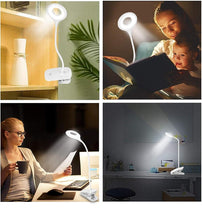 Load image into Gallery viewer, Desk Lamp Touch Clip Study Light Gooseneck Desktop USB Rechargeable Bedroom Lamp Bedside Bedside Desk Clip-on Table Lamp Decorative Table Lamp Cute Study Lamps for Bedroom Décor

