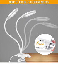 Load image into Gallery viewer, Desk Lamp Touch Clip Study Light Gooseneck Desktop USB Rechargeable Bedroom Lamp Bedside Bedside Desk Clip-on Table Lamp Decorative Table Lamp Cute Study Lamps for Bedroom Décor
