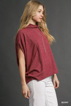 Load image into Gallery viewer, Umgee Textured Mock Neck Relaxed Top
