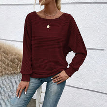 Load image into Gallery viewer, Women’s Textured Round-Neck Long-Sleeve Pullover

