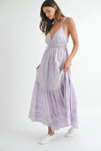 Load image into Gallery viewer, Eyelet Lace Maxi Dress With Side Strap Details – Elegant Fluttering Eyelet Lace Maxi Dress, Modern Side Strap Design, Formal Summer Maxi Dress, Sophisticated Event Dress
