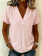 Load image into Gallery viewer, Women's Knitted Short-Sleeve Butterfly Collar Top
