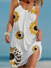 Load image into Gallery viewer, 🌻 Plus Size Sunflower Print Sleeveless Wrap Dress
