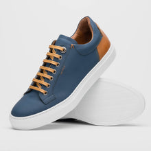 Load image into Gallery viewer, 65-229-NVY Diaz Rubberized Calfskin Sneaker Navy
