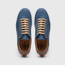 Load image into Gallery viewer, 65-229-NVY Diaz Rubberized Calfskin Sneaker Navy
