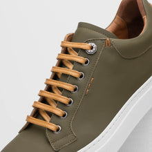 Load image into Gallery viewer, 65-229-OLV Diaz Rubberized Calfskin Sneaker Olive Green
