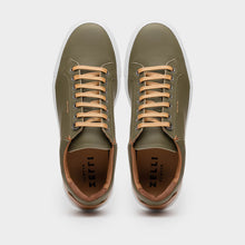 Load image into Gallery viewer, 65-229-OLV Diaz Rubberized Calfskin Sneaker Olive Green
