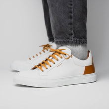 Load image into Gallery viewer, 65-229-WHT Diaz Rubberized Calfskin Sneaker White
