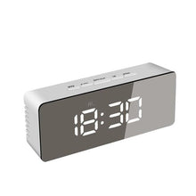 Load image into Gallery viewer, Digital Alarm Clock Desk Table Clock  3 Alarm Sounds Adjustable Volume Easy Digital Alarm Clock for Kids and Adults Compact Desk &amp; Shelf Clocks for Bedroom Curved LED Screen Alarm Clocks For Kid Bedroom Temperature Snooze Function Home Decor Watch
