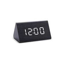 Load image into Gallery viewer, Digital Clock LED Wooden Alarm Clock Digital Alarm Clock with Wooden Electronic LED Time Display 3 Alarm Settings Humidity &amp; Temperature Detect Wood Made Electric Clocks Table Sound Control Electronic Clocks Desktop USB/AAA Powered Home Table Decor
