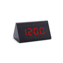 Load image into Gallery viewer, Digital Clock LED Wooden Alarm Clock Digital Alarm Clock with Wooden Electronic LED Time Display 3 Alarm Settings Humidity &amp; Temperature Detect Wood Made Electric Clocks Table Sound Control Electronic Clocks Desktop USB/AAA Powered Home Table Decor
