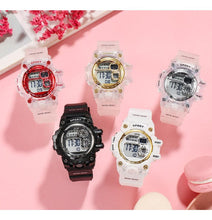Load image into Gallery viewer, Digital Watches For Women School Girl Student  Transparent Color Water Resistent Silicone Strap Stopwatch Alarm Countdown Dual Time Ultra Super Wide-Angle Display Digital Wrist Watches For Men Women
