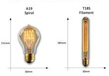Load image into Gallery viewer, Dimmable Light Bulb Retro Vintage Edison Bulb Incandescent Ampoule Bulbs Vintage Edison Lamp Retro Light Vintage Bulbs Modern Style Square Spiral Filament Incandescent Light
