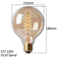Load image into Gallery viewer, Dimmable Light Bulb Retro Vintage Edison Bulb Incandescent Ampoule Bulbs Vintage Edison Lamp Retro Light Vintage Bulbs Modern Style Square Spiral Filament Incandescent Light
