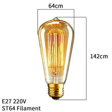 Load image into Gallery viewer, Dimmable Light Bulb Retro Vintage Edison Bulb Incandescent Ampoule Bulbs Vintage Edison Lamp Retro Light Vintage Bulbs Modern Style Square Spiral Filament Incandescent Light
