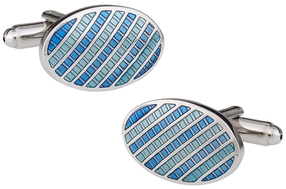 Mens Business Blue Cufflinks