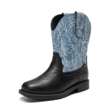 Load image into Gallery viewer, DREAM PAIRS Toddler Little Boys Girls Cowboy Boots Kids Western Square Toe Riding Mid Calf Boots 5 Toddler Black - # BOAA71210007
