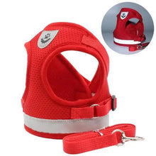 Load image into Gallery viewer, Dog Harness and Leash Set For  Small Medium Dogs Nylon Mesh Puppy Cat Harnesses Vest Reflective Walking Lead Leash Puppy Harness and Leash No Pull Adjustable Reflective Harness with Soft Mesh for Puppies and Small Dogs

