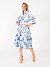 Load image into Gallery viewer, Dolman Sleeve Pleated Waist Printed Dress
