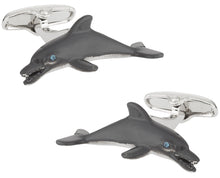 Load image into Gallery viewer, Dolphin Cufflinks Hand Painted
