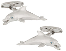 Load image into Gallery viewer, Dolphin Cufflinks in Silver
