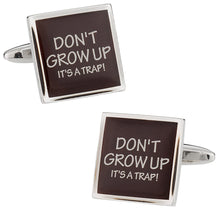 Load image into Gallery viewer, Funny Cufflinks - Don&#39;t Grow Up
