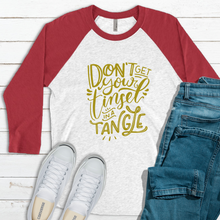 Load image into Gallery viewer, Don't Get Your Tinsel in a Tangle Raglan Tee
