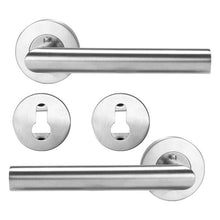 Load image into Gallery viewer, Door Handle Set Stainless Steel Lock Interior Home Door Handle Lock Durable Adjustable Latch Door Handle Lever With Modern Contemporary Slim Round Design For Home Bedroom Bathroom
