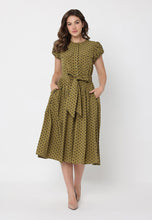 Load image into Gallery viewer, Dot Print Front Pocket with Belt Dress
