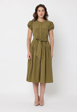 Load image into Gallery viewer, Dot Print Front Pocket with Belt Dress
