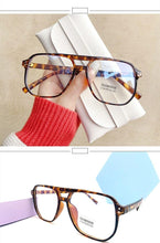 Load image into Gallery viewer, Double Beam Anti Blue Light Glasses Frame Women Men Anti Eyestrain Computer Reading TV Glasses Stylish Frame Anti Glasses Men And Women  Retro Big Frame Myopia Eyeglasses Oversized Mirror Frame
