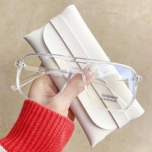 Load image into Gallery viewer, Double Beam Anti Blue Light Glasses Frame Women Men Anti Eyestrain Computer Reading TV Glasses Stylish Frame Anti Glasses Men And Women  Retro Big Frame Myopia Eyeglasses Oversized Mirror Frame
