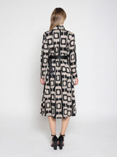 Load image into Gallery viewer, Double Breasted Long Sleeve Belted Print Dress
