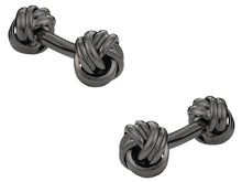 Load image into Gallery viewer, Double Knot Gun Metal Cufflinks
