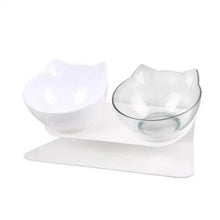 Load image into Gallery viewer, Double Transparent Non-slip Food Bowl With Protection For Cats Modern Kitten Food Bowl Pet Accessories

