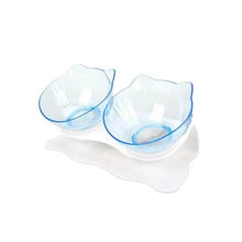 Load image into Gallery viewer, Double Transparent Non-slip Food Bowl With Protection For Cats Modern Kitten Food Bowl Pet Accessories
