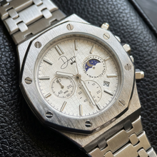 Load image into Gallery viewer, Silver Stainless Steel Watch – ChronoLunar White Dial by Dapper Watches
