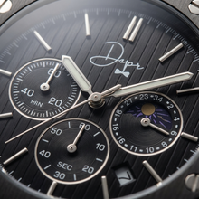 Load image into Gallery viewer, Black Stainless Steel Watch - ChronoLunar All Black by Dapper Watches
