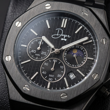 Load image into Gallery viewer, Black Stainless Steel Watch - ChronoLunar All Black by Dapper Watches
