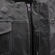 Load image into Gallery viewer, Downside Perforated Men's Motorcycle Leather Vest
